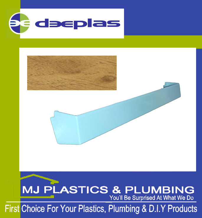 Deeplas External Fascia Corner Double Ended Square Edge 500mm - Irish Oak